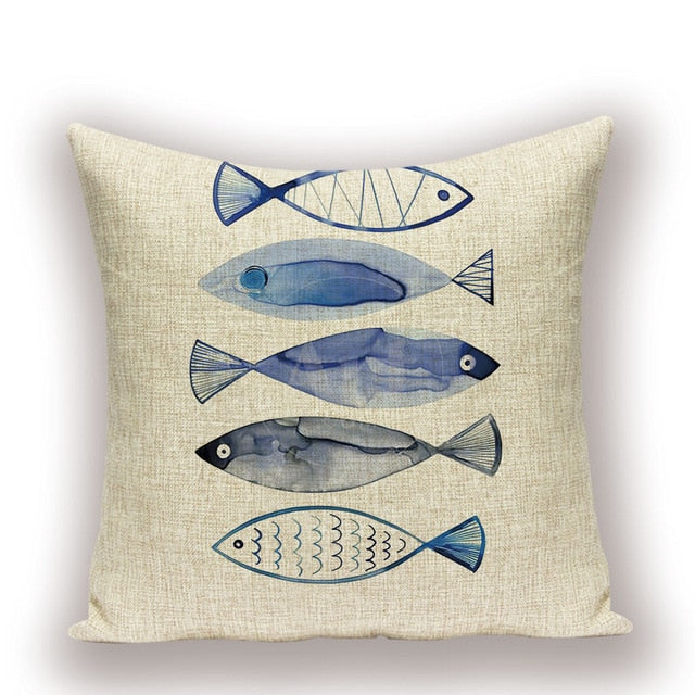 Throw Pillow Covers  Four or So Fish - 5 styles