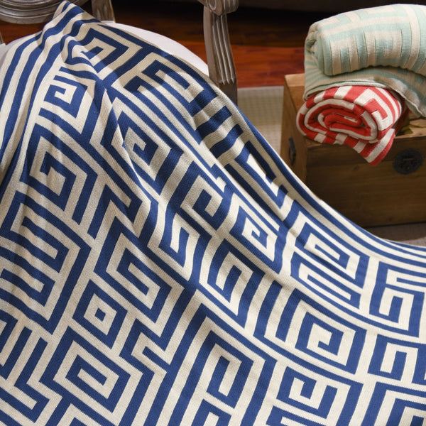 Greek key throw blanket sale